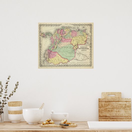 Venezuela, New Granada en Ecuador Poster (Keuken)