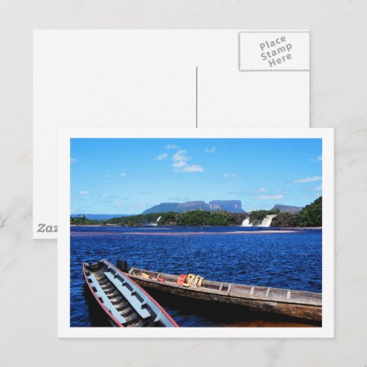 Venezuela Oerwoud Landschap met Boats Briefkaart (Voorkant / Achterkant)