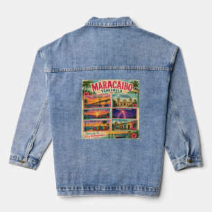 Venezuela Postzegel Maracaibo Estado Zulia Tropisc Denim Jacket