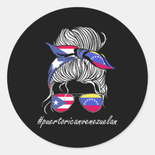 Venezuela Puerto Rico vlag Venezuela vlag Ronde Sticker