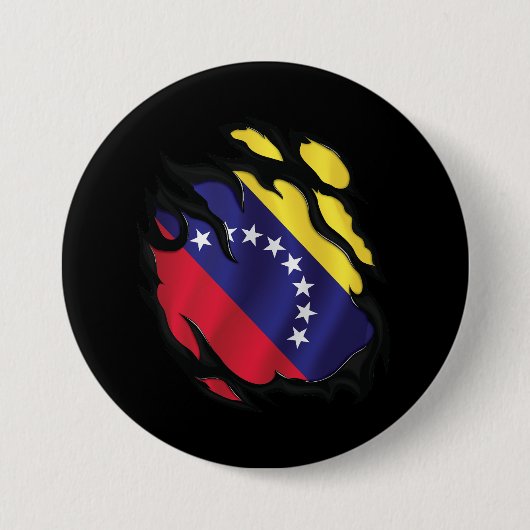 Venezuela ripte vlag ronde button 7,6 cm (Voorkant)