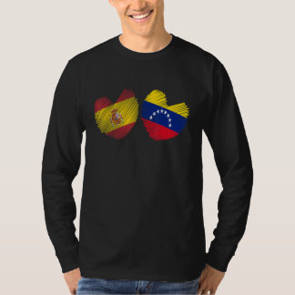 Venezuela Spain Heart Spanish Flag Venezuelan Flag T-shirt