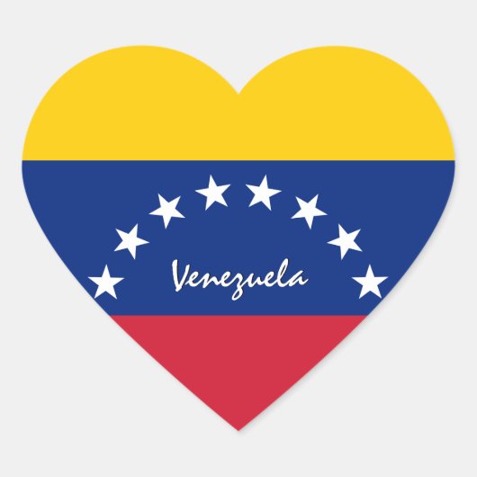 Venezuela Sticker, Hart, Liefde, Venezolaanse Vlag Hart Sticker (Voorkant)