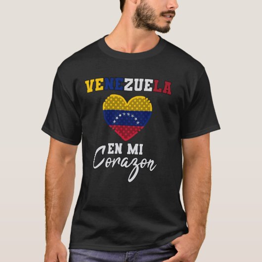 Venezuela Trots Venezolaanse vlag Spaans hart T-shirt (Voorkant)