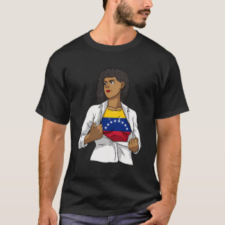 Venezuela Trotse Venezolaanse vlag Hispanic Girl W T-shirt