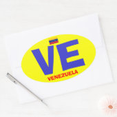 Venezuela VE Euro Style Ovale Sticker (Envelop)