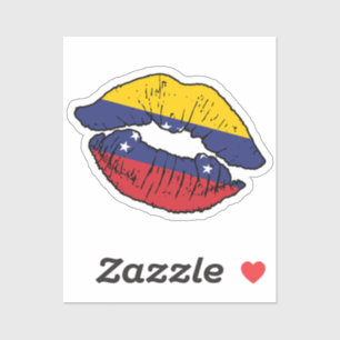 Venezuela Venezolaanse lippenstift liefde vlag Sticker