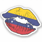 Venezuela Venezolaanse lippenstift liefde vlag Sticker (Voorkant)