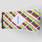 Venezuela Venezolaanse vlag betegeld blauw geperso Golfheadcover (Voorkant)