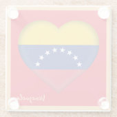 Venezuela & Venezolaanse Vlag Hart / feestmaal Glazen Onderzetter (Achterkant)