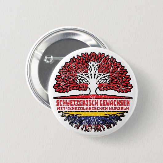 Venezuela Venezolanisch Schweizer Schweiz Baum Ronde Button 5,7 Cm (Voorkant /achterkant)
