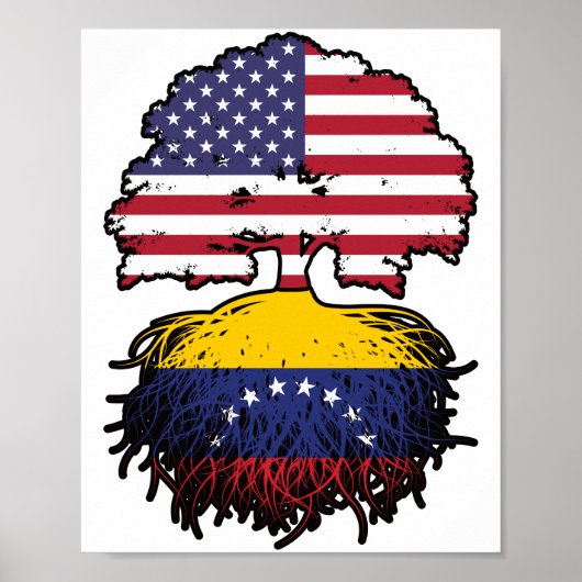 Venezuela Venezuela American USA Tree Roots Flag Poster (Voorkant)