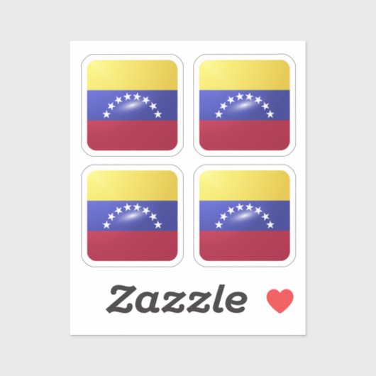 Venezuela vierkante glossy vlag sticker (Vel)