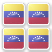 Venezuela vierkante glossy vlag sticker (Voorkant)