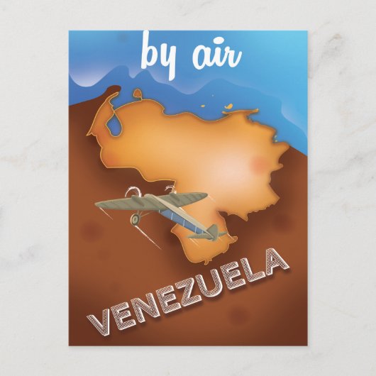 Venezuela vintage reisposter briefkaart (Voorkant)