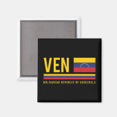 Venezuela vlag en ISO-code Alpha 3 Design Magnet (Voorkant / Achterkant)