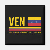 Venezuela vlag en ISO-code Alpha 3 Design Magnet (Voorkant)