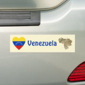 Venezuela Vlag Hart + Landkaart Bumpersticker (Op auto)