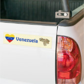 Venezuela Vlag Hart + Landkaart Bumpersticker (Op Truck)