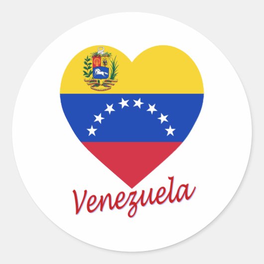Venezuela Vlag hart Ronde Sticker (Voorkant)