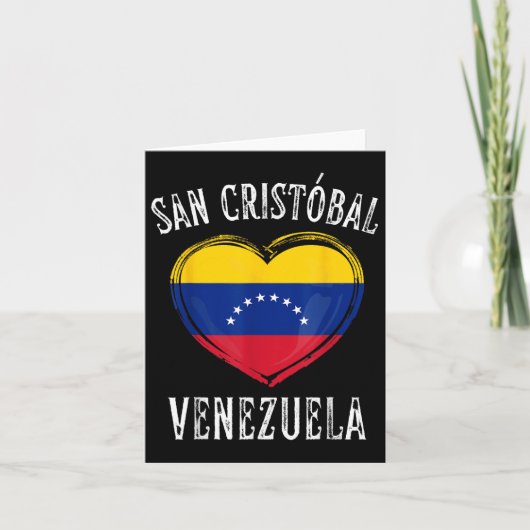 Venezuela Vlag Hart San Cristobal City Kaart (Voorkant)