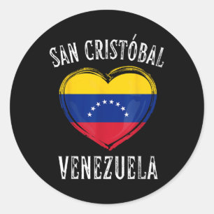 Venezuela Vlag Hart San Cristobal City Ronde Sticker