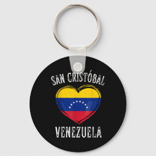 Venezuela Vlag Hart San Cristobal City Sleutelhanger