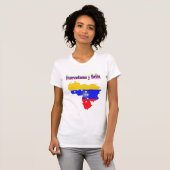Venezuela vlag met de tekst Venezolana Y Bella T-shirt (Voorkant volledig)