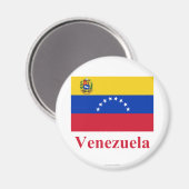 Venezuela Vlag met naam Magneet (Voorkant / Achterkant)