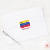 Venezuela Vlag met naam Ronde Sticker (Envelop)