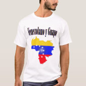 Venezuela vlag met tekst Venezolano y guapo T-shirt (Voorkant)