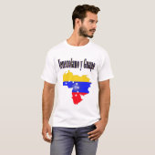 Venezuela vlag met tekst Venezolano y guapo T-shirt (Voorkant volledig)