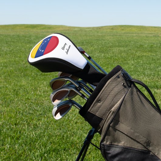 Venezuela Vlag & Monogrammed Golfclubs Hoesjes Golfheadcover (Insitu)