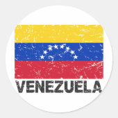 Venezuela  vlag ronde sticker (Voorkant)