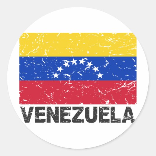 Venezuela  vlag ronde sticker (Voorkant)
