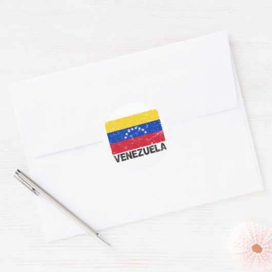 Venezuela  vlag ronde sticker (Envelop)