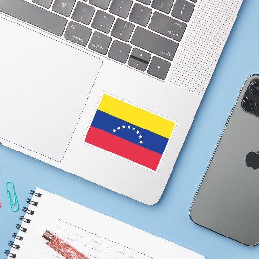 Venezuela vlag vinyl stickers (Laptop met iPhone)
