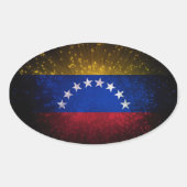 Venezuela Vlag Vuurwerk Ovale Sticker (Voorkant)