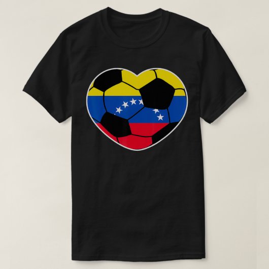 Venezuela Voetbal Heart Jersey Venezelan Foot T-shirt (Design voorkant)