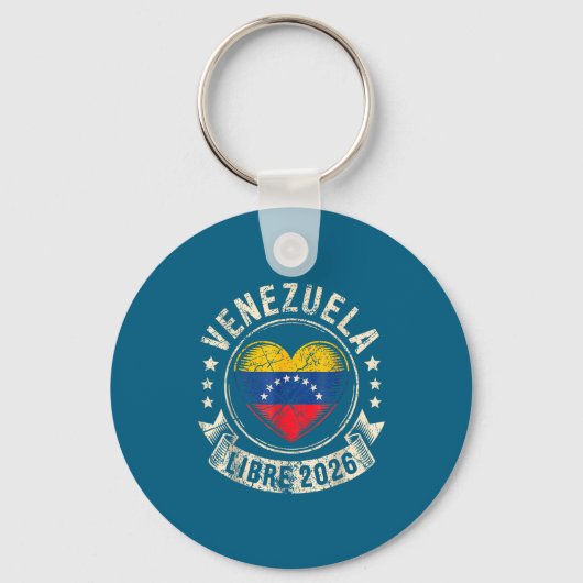 Venezuela Vrij 2026 Venezuela Hart Vlag Sleutelhanger (Voorkant)