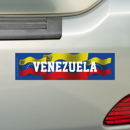Venezuela Waving Flag Bumpersticker (Op auto)