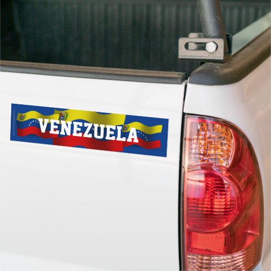 Venezuela Waving Flag Bumpersticker (Op Truck)