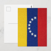 Venezuelan flag embroidery style design briefkaart (Voorkant / Achterkant)