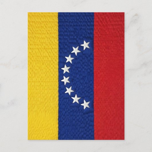 Venezuelan flag embroidery style design briefkaart (Voorkant)