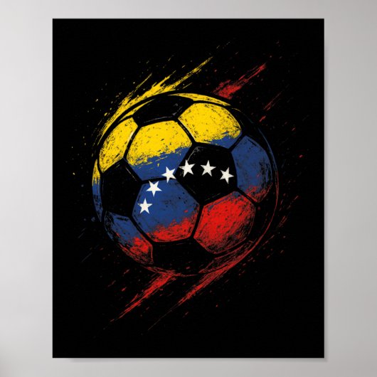 Venezuelan Flag Soccer Ll - Footll Player Pride  Poster (Voorkant)