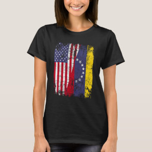 VENEZUELAN ROOTS Half-American Flag VENEZUELA T-shirt