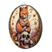 Vengeful Orange Cat, Skulls and Moon Dartbord (Voorkant Rechts)