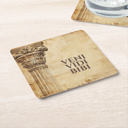 Veni Vidi Bibi Grappige Oude Romeinse Latijnse Spr Kartonnen Onderzetters (Schuin)