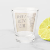 Veni Vidi Bibi Grappige Oude Romeinse Latijnse Spr Shot Glas (Achterkant)