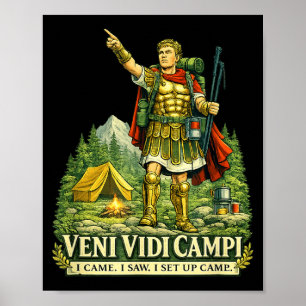 Veni Vidi Cam Grappige Camng Romeinse Soldaat Lati Poster